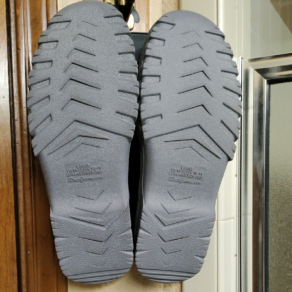 🦌Dearfoams Cozy Comfort Men's Black Memory Foam Slippers Large - Picture 6 of 6